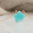 Load image into Gallery viewer, Gemstone star necklace in Amazonite with 14k gold fill chain, by Studio Blue on Etsy