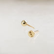 Load image into Gallery viewer, Solid 14K Yellow Gold Ball studs. Flat back, push-in style. 18 gauge Labret. Monroe, cartilage, 3mm or 4mm ball, by Studio Blue on Etsy