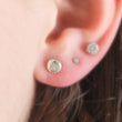 Load image into Gallery viewer, Sterling silver Sand Dollar stud earrings shown on model's ear, by Studio Blue on Etsy