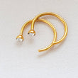 Load image into Gallery viewer, Dainty SPARKLE Hug Hoops • Flush Set CZ • 20 Gauge • Thin CZ Diamond Hoops • Open Skinny Hoop • Modern Hoop Earrings • Tiny Hug Hoops