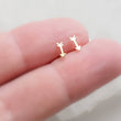 Load image into Gallery viewer, Super Tiny 14 Karat Gold Arrow Studs • Small Stud Earrings • Dainty Gold Studs • Little Gold Arrows • 14k Yellow Gold Earrings