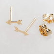 Load image into Gallery viewer, Super Tiny 14 Karat Gold Arrow Studs • Small Stud Earrings • Dainty Gold Studs • Little Gold Arrows • 14k Yellow Gold Earrings