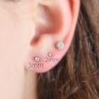 Load image into Gallery viewer, Implant Grade Titanium • Flatback Studs with CZ Bezel Set Ball Top • Threadless Push In • Labret • Cartilage • Monroe • Nose • 20g or 18g