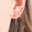 Load image into Gallery viewer, Sleeper Hoops • Thin Gold Hoop Earrings • Continuous Hoops • Endless Hoops • Comfort Hoops • Leave In Hoops • 20 Gauge • Delicate Jewelry