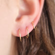 Load image into Gallery viewer, Sleeper Hoops • Thin Gold Hoop Earrings • Continuous Hoops • Endless Hoops • Comfort Hoops • Leave In Hoops • 20 Gauge • Delicate Jewelry