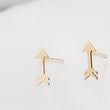 Load image into Gallery viewer, Super Tiny 14 Karat Gold Arrow Studs • Small Stud Earrings • Dainty Gold Studs • Little Gold Arrows • 14k Yellow Gold Earrings
