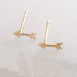 Load image into Gallery viewer, Super Tiny 14 Karat Gold Arrow Studs • Small Stud Earrings • Dainty Gold Studs • Little Gold Arrows • 14k Yellow Gold Earrings