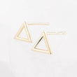 Load image into Gallery viewer, 14k Gold Triangle Studs • Small Geometric Earrings • Gold Triangular Earrings • Minimalist Earrings • Post Earrings • 14 Karat Gold Earrings