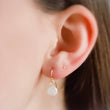 Load image into Gallery viewer, Tiny Coin Pearl Earrings • Delicate Pearl Drops • Simple Pearl Earrings • White Pearls • Bridesmaid Gift • Dainty Pearl Earrings • Gold