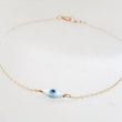 Load image into Gallery viewer, Dainty Evil Eye Bracelet • Mother of Pearl Evil Eye • Stacking Bracelet • Delicate Bracelet • Good Luck • Protection • Best Friend Gift