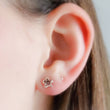 Load image into Gallery viewer, Tiny Cherry Blossom Studs • Petite Gold Flowers • Small Flower Posts • Simple Minimal Earrings • Sterling Silver Flowers • Stud Earrings