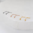 Load image into Gallery viewer, Tiny Ball L Bend Nose Stud • 18g or 20g • Surgical Steel • Gold • Rose Gold • 2mm Ball Stud • Delicate Nose Stud • Dainty Stud
