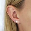 Load image into Gallery viewer, Modern Ear Climber • Crescent Earrings • Climber Earrings • Crescent Moon Studs • Ear Crawler • Silver & Gold Ear Climbers • Gift For Her