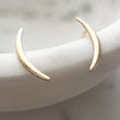 Load image into Gallery viewer, Modern Ear Climber • Crescent Earrings • Climber Earrings • Crescent Moon Studs • Ear Crawler • Silver & Gold Ear Climbers • Gift For Her