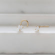 Load image into Gallery viewer, Dainty Nose Stud • 14K Gold & Diamond CZ Nose Ring • 22G • Dainty 14 karat Nose Jewelry • L Bend or Screw • Delicate Nose Stud • Minimalist