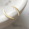 Load image into Gallery viewer, Modern Ear Climber • Crescent Earrings • Climber Earrings • Crescent Moon Studs • Ear Crawler • Silver & Gold Ear Climbers • Gift For Her