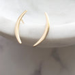 Load image into Gallery viewer, Modern Ear Climber • Crescent Earrings • Climber Earrings • Crescent Moon Studs • Ear Crawler • Silver & Gold Ear Climbers • Gift For Her