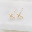 Load image into Gallery viewer, 14k Gold Tiny Cross Earrings • Gold Cross Studs • Small Stud Earrings • Baptism Gift • Tiny 14 Karat Studs • Gift For Her • Religious Gift