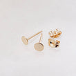 Load image into Gallery viewer, 14 Karat Gold Studs • Gold Circle Studs • Simple Geometric Studs • Delicate Stud Earrings • Solid 14k Gold • Modern Post Earrings