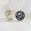 Load image into Gallery viewer, Skull & Crossbones Studs • Silver Skulls • Gift For Best Friend • Punk Style • Gothic • Jolly Roger • Memento Mori • Gift For Sailor