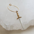 Load image into Gallery viewer, Dainty Dagger Hoops • Edgy Jewelry • Goth Style • Knife Charm • Badass Style • Sword Charm • Best Friend Gift • Punk Rock • Retro 80's