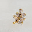 Load image into Gallery viewer, Baguette Flat Back Stud • Delicate Leaf CZ Earring • 16G Push In Labret • Surgical Steel Cartilage Stud • Minimalist Ear Stack • Labret