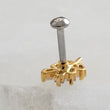 Load image into Gallery viewer, Baguette Flat Back Stud • Delicate Leaf CZ Earring • 16G Push In Labret • Surgical Steel Cartilage Stud • Minimalist Ear Stack • Labret