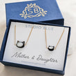 Load image into Gallery viewer, Mother & Daughter Kitty Cat Necklace Set • Gift For Mom • Cat Jewelry • Hand Carved Mother of Pearl • Matching Necklaces • Mother's Day Gift