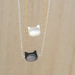 Load image into Gallery viewer, Mother & Daughter Kitty Cat Necklace Set • Gift For Mom • Cat Jewelry • Hand Carved Mother of Pearl • Matching Necklaces • Mother's Day Gift