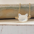 Load image into Gallery viewer, Mother & Daughter Kitty Cat Necklace Set • Gift For Mom • Cat Jewelry • Hand Carved Mother of Pearl • Matching Necklaces • Mother's Day Gift