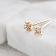 Load image into Gallery viewer, Starburst Diamond Studs • Genuine Diamond Earrings • Dainty Diamond Studs • Compass Rose Studs • Solid Gold & Diamonds • Full Cut