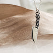 Load image into Gallery viewer, Tiny Knife Necklace • Edgy Jewelry • Layering Necklace • Goth Style • Knife Charm • Badass Style • Best Friend Gift • Chef's Knife Charm