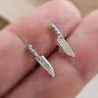 Load image into Gallery viewer, Tiny Knife Studs • Chef's Knife Earrings • Edgy Jewelry • Miniature Knife • Sterling Silver Knife • Punk Rock • 90s • Best Friend Gift