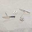 Load image into Gallery viewer, Tiny Knife Studs • Chef's Knife Earrings • Edgy Jewelry • Miniature Knife • Gold Knife • Punk Rock • 90s • Best Friend Gift • Love To Cook