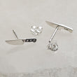 Load image into Gallery viewer, Tiny Knife Studs • Chef's Knife Earrings • Edgy Jewelry • Miniature Knife • Sterling Silver Knife • Punk Rock • 90s • Best Friend Gift