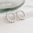 Load image into Gallery viewer, Dainty Dot Circle Studs • Sterling Silver Stud Earrings • Minimalist Style • Modern Beaded Circles • Post Earrings • Gift For Her