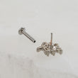 Load image into Gallery viewer, Baguette Flat Back Stud • Delicate Leaf CZ Earring • 16G Push In Labret • Surgical Steel Cartilage Stud • Minimalist Ear Stack • Labret