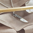 Load image into Gallery viewer, Tiny Knife Necklace • Edgy Jewelry • Layering Necklace • Goth Style • Knife Charm • Badass Style • Best Friend Gift • Chef's Knife Charm