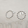Load image into Gallery viewer, Dainty Dot Circle Studs • Sterling Silver Stud Earrings • Minimalist Style • Modern Beaded Circles • Post Earrings • Gift For Her