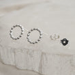 Load image into Gallery viewer, Dainty Dot Circle Studs • Sterling Silver Stud Earrings • Minimalist Style • Modern Beaded Circles • Post Earrings • Gift For Her