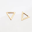 Load image into Gallery viewer, Dainty 14k Gold Triangle Studs • Modern Geometric Earrings • Tiny Solid Gold Earrings • Waterproof Jewelry • 14 Karat Gold