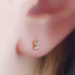 Load image into Gallery viewer, Delicate Double Diamond Infinity Studs in 14k Gold • Pair of Dainty Genuine Diamond Earrings • Tiny Studs • Fine Jewelry • Anniversary Gift