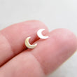 Load image into Gallery viewer, Crescent Moon Studs • Tiny Gold Earrings • Stud Earrings • Gold Crescent Moon Earrings • Minimalist Earrings • Gold Studs • Gift For Her