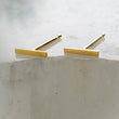 Load image into Gallery viewer, Tiny 14k Gold Bar Studs • Dainty Bar Earrings • Minimalist Studs • Delicate Bar Studs • Multiple Piercings • 14 Karat Gold • Gift For Her