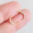 Load image into Gallery viewer, Diamond & 14k Gold Crescent Moon Studs • Genuine Diamond Earrings • Fine Jewelry • Delicate Crescent Studs • Celestial