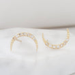 Load image into Gallery viewer, Diamond & 14k Gold Crescent Moon Studs • Genuine Diamond Earrings • Fine Jewelry • Delicate Crescent Studs • Celestial