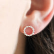 Load image into Gallery viewer, Dainty Dot Circle Studs • Sterling Silver Stud Earrings • Minimalist Style • Modern Beaded Circles • Post Earrings • Gift For Her