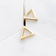 Load image into Gallery viewer, Dainty 14k Gold Triangle Studs • Modern Geometric Earrings • Tiny Solid Gold Earrings • Waterproof Jewelry • 14 Karat Gold
