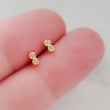 Load image into Gallery viewer, Delicate Double Diamond Infinity Studs in 14k Gold • Pair of Dainty Genuine Diamond Earrings • Tiny Studs • Fine Jewelry • Anniversary Gift