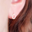 Load image into Gallery viewer, 14k Gold Raindrop Studs • Modern Stud Earrings • Minimalist Style • Dainty Studs • Teardrop Earrings • 14 Karat Yellow Gold • Quiet Luxury